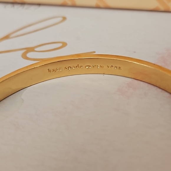 Kate Spade Take A Bow Enamel Bangle Bracelet, Blue & Gold - NWOT - Picture 6 of 8